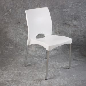 Silla Pvc Apilable c/ Patas Aluminio
