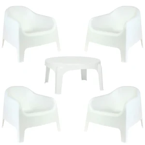 Juego 4 Sillones Skarpo + Mesa Puket