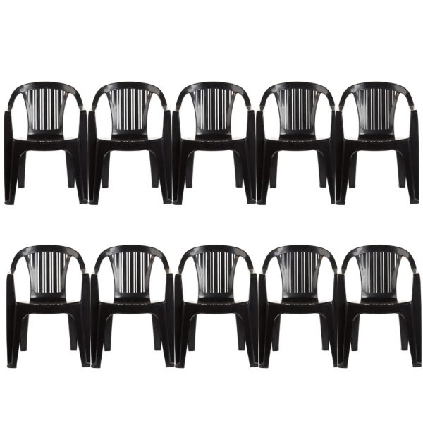Set x10 Sillas c/Posabrazo Reforzada 140kg - diferentes colores