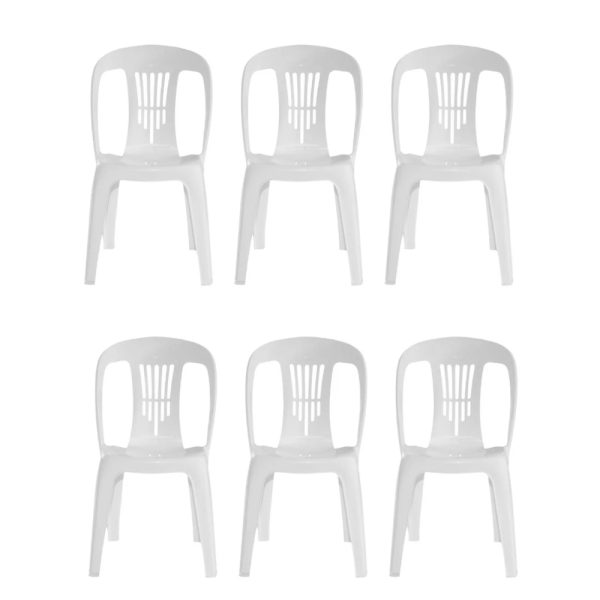 Set x6 Sillas Sin Posabrazo Reforzada 140kg – diferentes colores