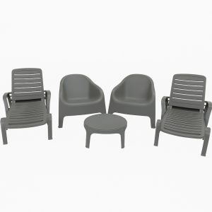 Set 2 Reposeras + 2 Sillones Skarpo + Mesa - Diferentes colores