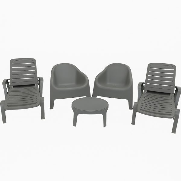 Set 2 Reposeras + 2 Sillones Skarpo + Mesa - Diferentes colores